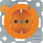 R.1/R.3 Gniazdo z uziemieniem i diodą kontrolną LED, pomarańczowy, połysk