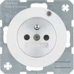 R.1/R.3 Gniazdo z uziemieniem i diodą kontrolną LED, biały, połysk