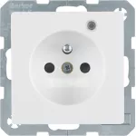 Q.1/Q.3 Gniazdo z uz. z diodą kontrolną LED, z podwyż. ochr. st., biały, aks
