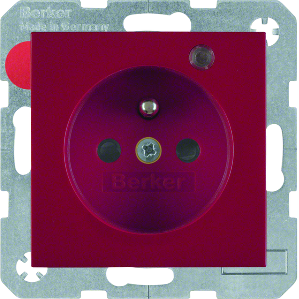 B.X/S.1 Gniazdo z uz. i LED kontrolną z podwyż. ochr. st., czerwony