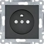 lumina Gniazdo zasilające z uziemieniem, przesłoną styków, samozaciski, czarny