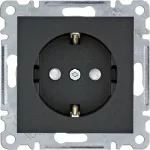 lumina Gniazdo SCHUKO z przesłoną styków, samozaciski, czarny