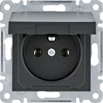 lumina Gniazdo zasilające z uziemieniem i pokrywą , samozaciski, czarny