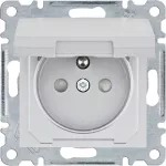 lumina Gniazdo z uziemieniem i pokrywą przesłoną styków, samozaciski, srebrny