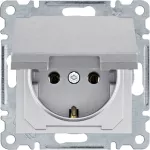 lumina Gniazdo SCHUKO z pokrywą, samozaciski, srebrny