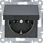 lumina Gniazdo SCHUKO z pokrywą, samozaciski, czarny