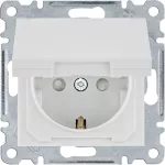 lumina Gniazdo SCHUKO, z pokrywą i przesłoną styków, samozaciski, biały