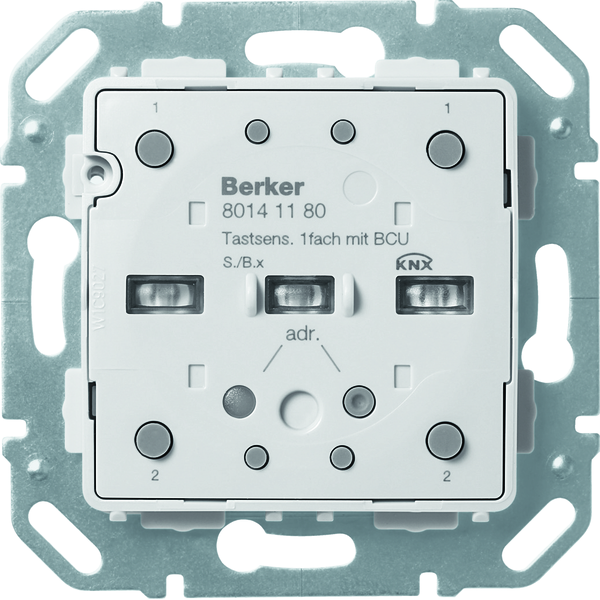 KNX e/s B.x Moduł przycisku 1-kr z portem mag., diodami LED RGB i czuj. temp.