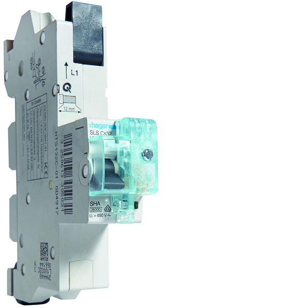 MCB SLS Wyłącznik nadprądowy selektywny 1P, Cs, 32 A, szyny Cu 40-12x5/10mm