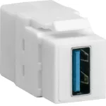 Moduł KEYSTONE gniazdo USB 3.0, przelotowe, wtyk prosty 180°, biały