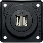 Integro Gniazdo USB ładowania podwójne, 12V, 3A; antracyt mat, mechanizm czarny