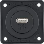 Integro Gniazdo USB ładowania pojedyncze, 12V, 3A; czarny mat, mechanizm czarny