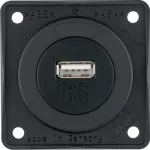 Integro Gniazdo USB ładowania pojedyncze 12V, 3A; antracyt mat, mechanizm czarny
