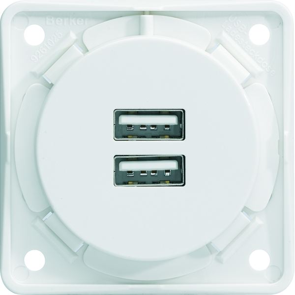 Integro Gniazdo USB ładowania podwójne, 230V, 3A; biały, mat