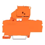 Złączka bezpiecznikowa 3-przewodowa z uchylną podstawką bezpiecznika ze ścianką końcową, pomarańczowy 2002-1712/1000-867