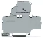 2-przewodowa złączka bezpiecznikowa z uchylną podstawką bezpiecznika z dodatkowym mostkowaniem, szara 2002-1911