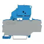 Złączka bezpiecznikowa 2-przewodowa z uchylną podstawką bezpiecznika z dodatkowym mostkowaniem, niebieski 2002-1914/1000-867