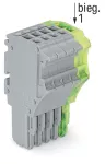 1-przewodowe gniazdo; Push-in CAGE CLAMP®; 1,5 mm²; Raster 3,5 mm; 5-bieg.; 1,50 mm²; szary/żółto-zielony
