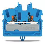 2-przewodowa złączka przelotowa mini; z przyciskiem 2,5 mm², niebieski 2252-314