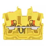 2-przewodowa złączka przelotowa mini z przyciskiem 1mm², żółty