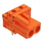 Gniazdo THT Pin lutowniczy 0,6 x 1,0 mm konstrukcja kątowa, pomarańczowa 232-262
