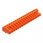 Gniazdo THT Pin lutowniczy 0,6 x 1,0 mm konstrukcja kątowa, pomarańczowa 232-277