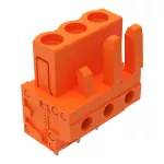 Gniazdo THT Pin lutowniczy 0,6 x 1,0 mm konstrukcja prosta, pomarańczowa 232-163