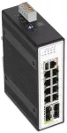 Switch przemysłowy zarządzalny; 8 portów 1000Base-T; 1000BASE-SX/LX 4 gniazda; rozszerzony zakres temperatur; USB; czarny metaliczny