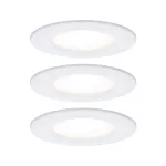 PAULMANN Oprawa do wbudowania NOVA LED stała zestaw 3xGU10 6.5W 460lm 78mm 2700K IP44 230V biały mat / aluminium