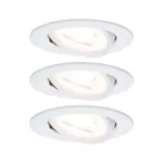 PAULMANN Oprawa do wbudowania NOVA LED wychylna zestaw 3xGU10 6.5W 460lm 84mm 2700K 230V biały mat / aluminium