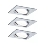 PAULMANN Oprawa do wbudowania NOVA LED wychylna zestaw 3xGU10 6.5W 460lm 84x84mm 2700K 230V aluminium