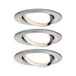 PAULMANN Oprawa do wbudowania NOVA COIN LED wychylna zestaw 3x6W 470lm 84mm 2700K IP23 230V szczotkowane żelazo / aluminium