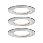 PAULMANN Oprawa do wbudowania NOVA COIN LED DIM stała zestaw 3x6W 470lm 78mm 2700K IP44 230V szczotkowane żelazo