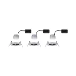 PAULMANN Oprawa do wbudowania NOVA COIN LED DIM stała zestaw 3x6W 470lm 78mm 2700K IP44 230V szczotkowane żelazo