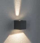 PAULMANN Oprawa elewacyjna CYBO LED 2x3W 2700K 355lm IP65 80x80mm 230V szary /aluminium