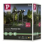 PAULMANN Zestaw ogrodowy Plug & Shine PLANTINI 3x2W 3000K IP65 24V zestaw antracyt / aluminium