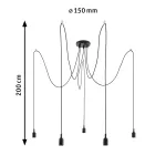 PAULMANN Lampa wisząca KETIL Neordic E27 max 5x60W IP20 230V czarny / metal / tworzywo sztuczne