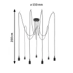 PAULMANN Lampa wisząca KETIL Neordic E27 max. 7x60W IP20 230V czarny / metal / tworzywo sztuczne