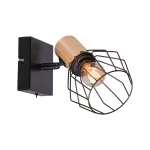 PAULMANN Oprawa ścienna LANKA E14 max.1x20W z wyłącznikiem 230V czarny / drewno