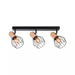 PAULMANN Oprawa ścienno sufitowa LANKA E14 max. 3x20W 230V czarny / drewno