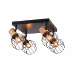 PAULMANN Oprawa ścienno sufitowa LANKA E14 max. 4x20W 230V czarny / drewno