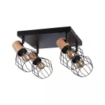 PAULMANN Oprawa ścienno sufitowa LANKA E14 max. 4x20W 230V czarny / drewno