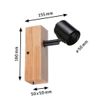 PAULMANN Oprawa ścienna ARVID E27 max.1x20W E27 230V czarny / drewno