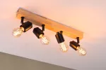 PAULMANN Oprawa ścienno sufitowa ARVID E27 max. 4x20W 230V czarny / drewno