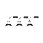 PAULMANN Oprawa do wbudowania NOVA PLUS COIN LED DIM stała zestaw 3x6W 470lm 78mm 2700K IP44 230V czarny matowy