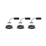 PAULMANN Oprawa do wbudowania NOVA PLUS COIN LED DIM wychylna zestaw 3x6W 470lm 93mm 2700K IP65 230V czarny matowy