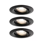 PAULMANN Oprawa do wbudowania NOVA COIN LED Mini wychylna zestaw 3x4W 310lm 66mm 2700K IP23 230V czarny matowy