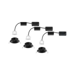 PAULMANN Oprawa do wbudowania NOVA COIN LED Mini wychylna zestaw 3x4W 310lm 66mm 2700K IP23 230V czarny matowy