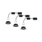 PAULMANN Oprawa do wbudowania NOVA COIN LED Mini stała zestaw 3x4W 310lm 66mm 2700K IP23 230V czarny matowy