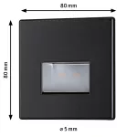 PAULMANN Oprawa przyschodowa EDGE LED kwadrat 1x1,2W 50lm 2700K 230V czarny matowy / tworzywo sztuczne